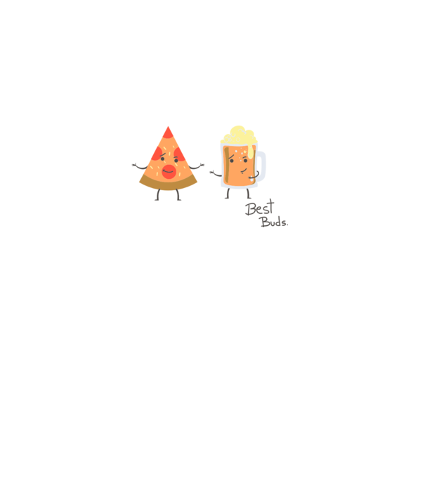 Best Buds - Pizza + Beer model gri pe tricou
