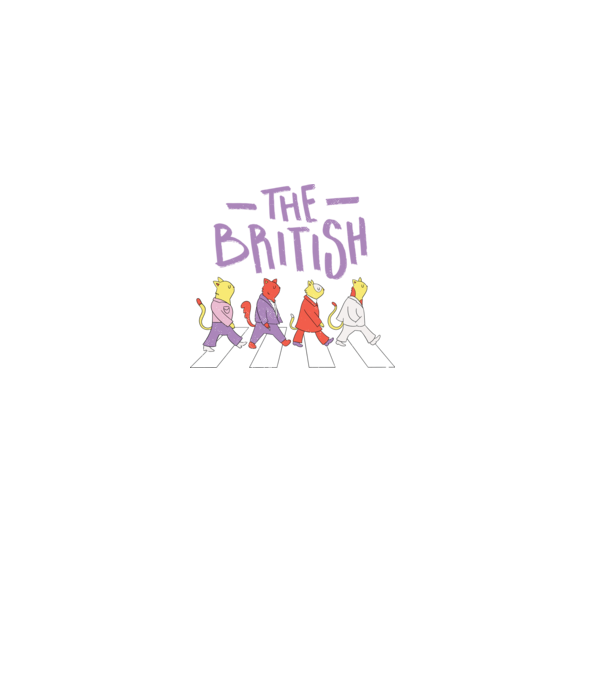 The British Pisicuțe model negru pe tricou