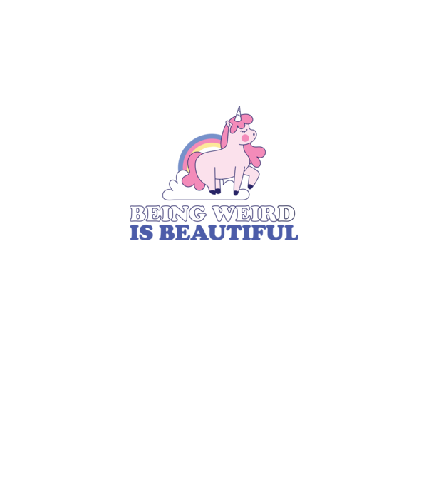 A fi ciudat este minunat Unicorn model alb pe tricou