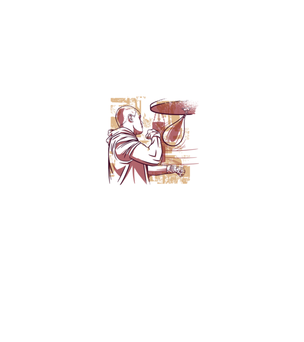 Pugilist model alb pe tricou