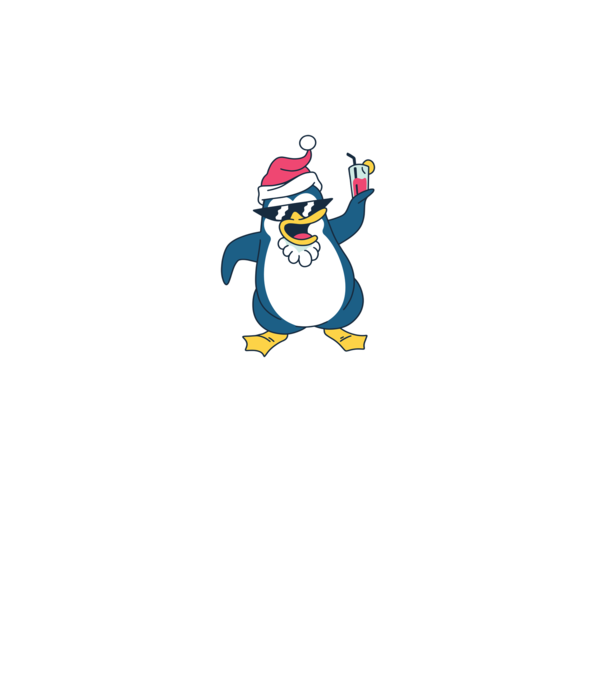 Pinguin de Crăciun model turcoaz pe tricou