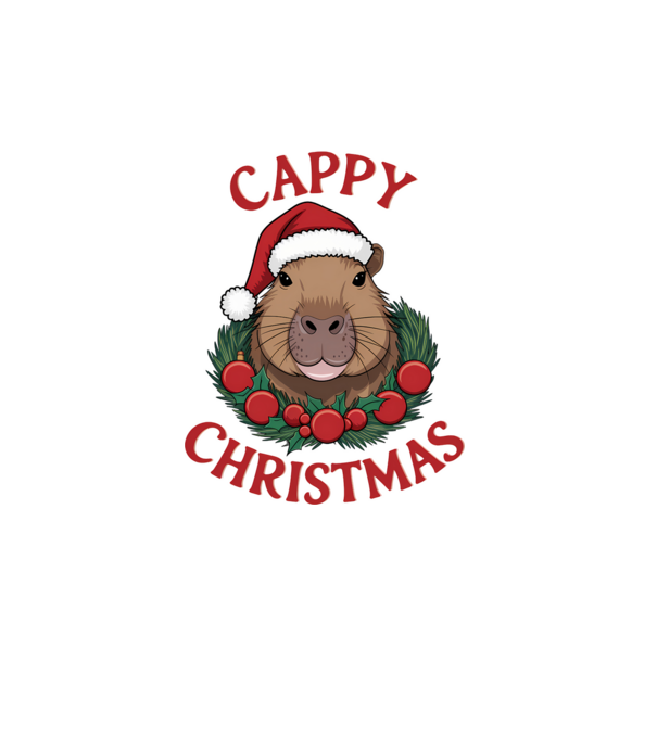 Cappy Christmas 2 model alb pe tricou