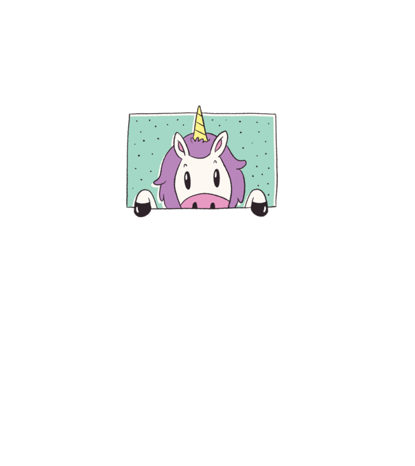 Unicorn curios model roz deschis pe tricou