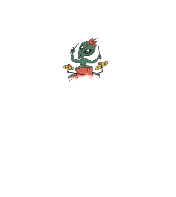 Alien baterist model negru pe tricou