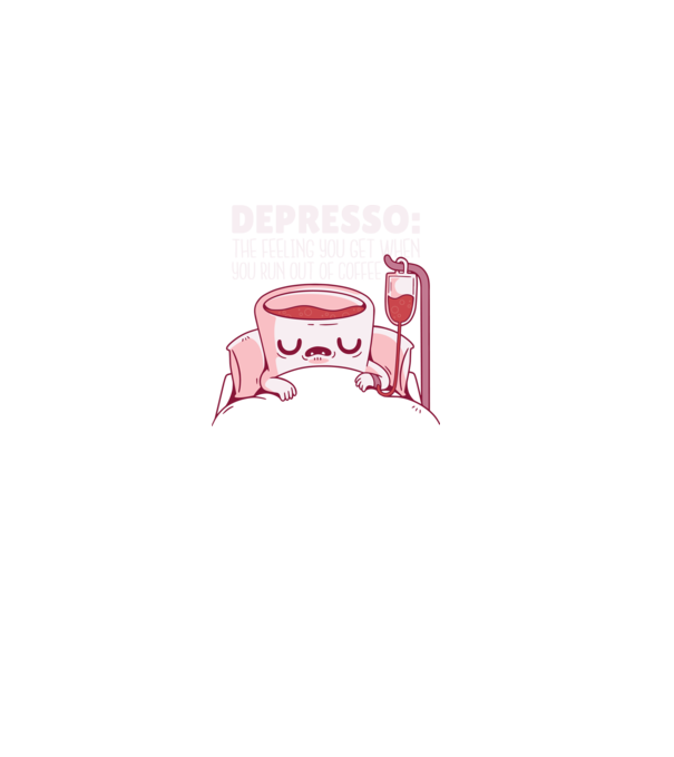 Depresso - Sentimentul când rămâi fără cafea model albastru deschis pe tricou