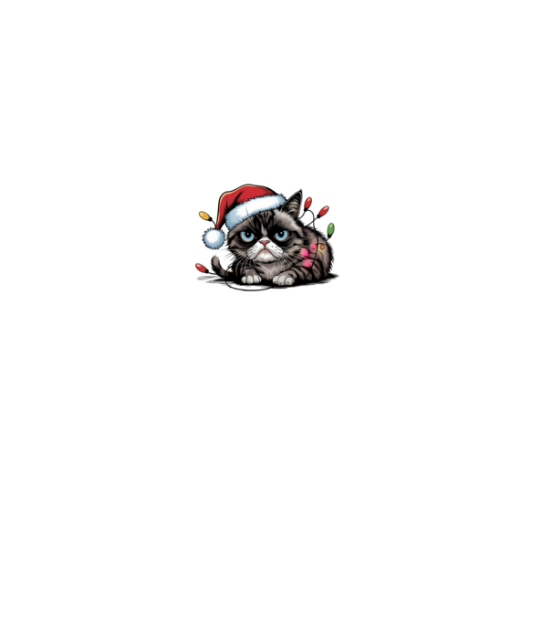 Christmas Spirit Grumpy Cat Negru model negru pe tricou