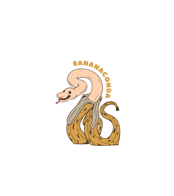 Bananaconda model alb pe tricou