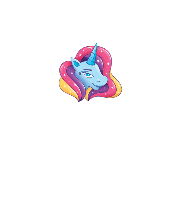 Cap de unicorn model alb pe tricou