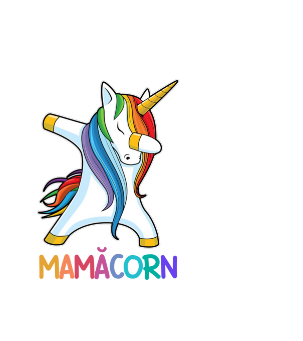mamăcorn model alb pe tricou