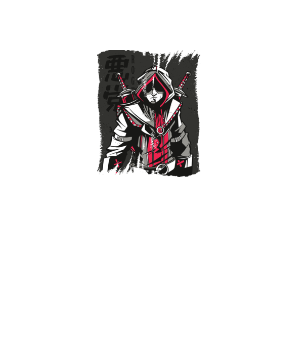 Războinic Anime model alb pe tricou