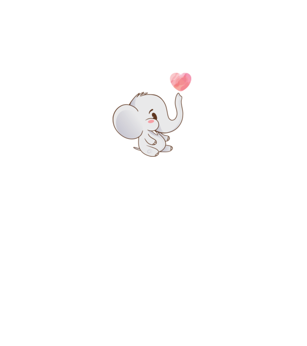 Elefant drăguț model alb pe tricou