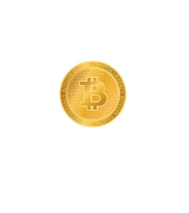 Monedă de aur Bitcoin model negru pe tricou