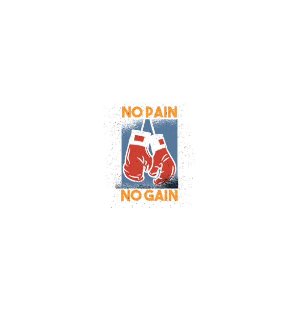 No pain no gain box model negru pe tricou
