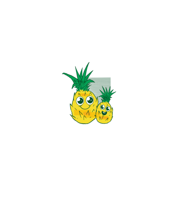 Familie Ananas model alb/roșu pe tricou