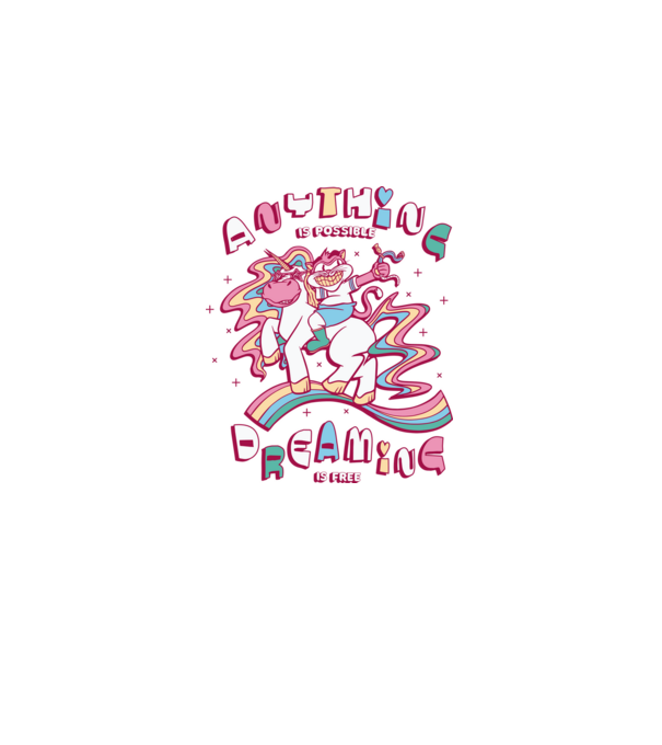 Orice este posibil Unicorn model alb pe tricou