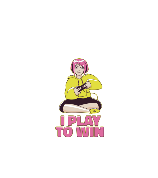 Anime fată Gamer model negru pe tricou