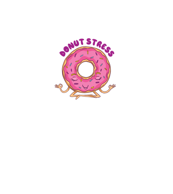 Donut Stress Gogoașă model alb pe tricou