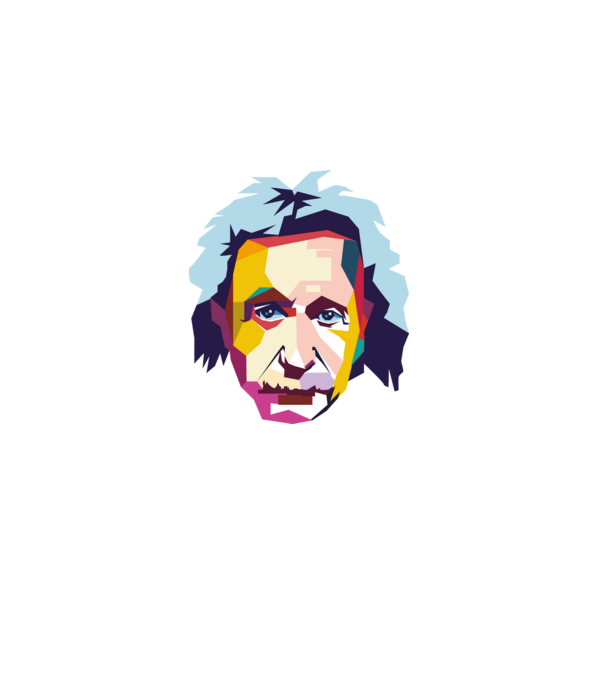 Einstein abstract model alb pe tricou