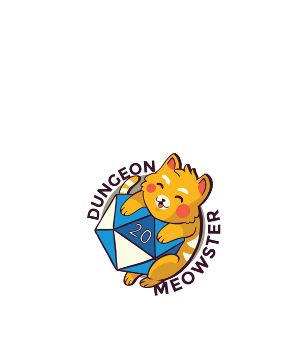 Dungeon Meowster joc de rol RPG tricou cu pisică model alb pe tricou