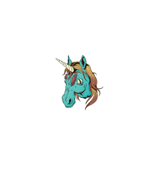 Unicorn Zombie model negru pe tricou