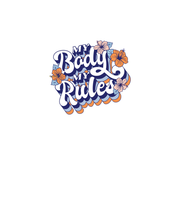 My Body My Rules model alb pe tricou