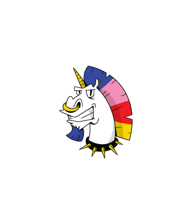 Punk unicorn model turcoaz pe tricou