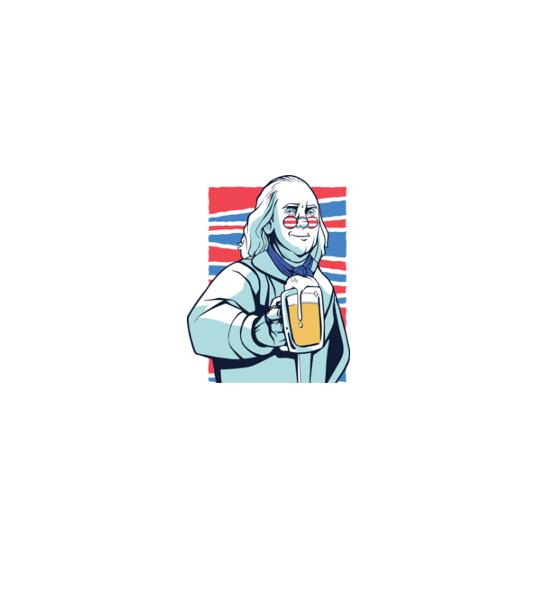 Benjamin Franklin Beer model alb pe tricou