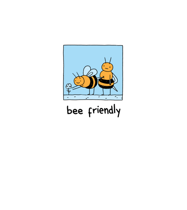 Bee friendly model alb pe tricou