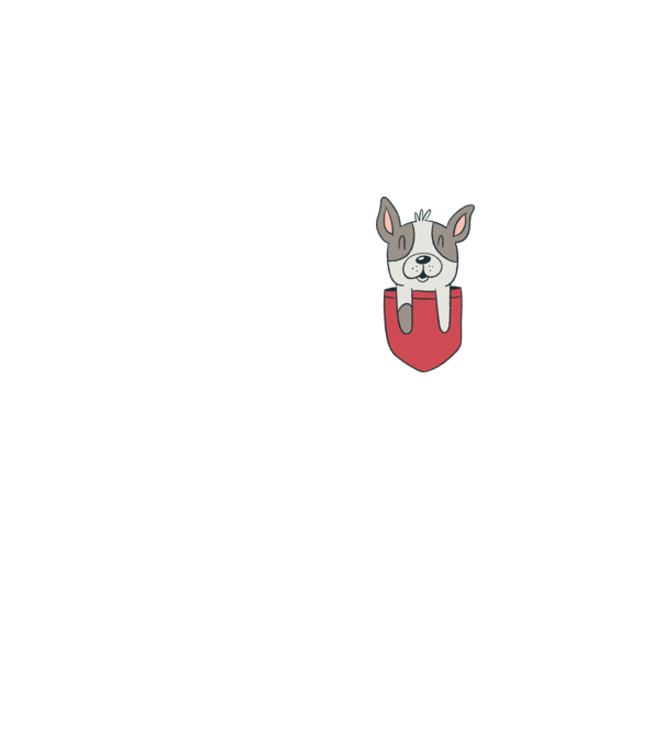 Buzunar pentru Bulldog francez drăguț model gri pe tricou