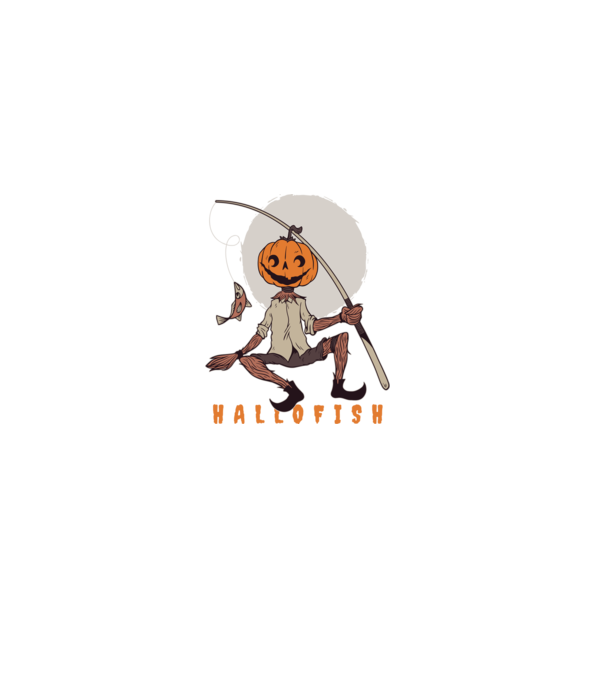 Hallofish - Pescar Halloween model negru pe tricou