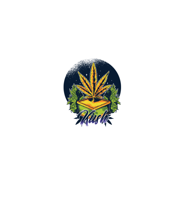 Marijuana Kush model albastru închis pe tricou