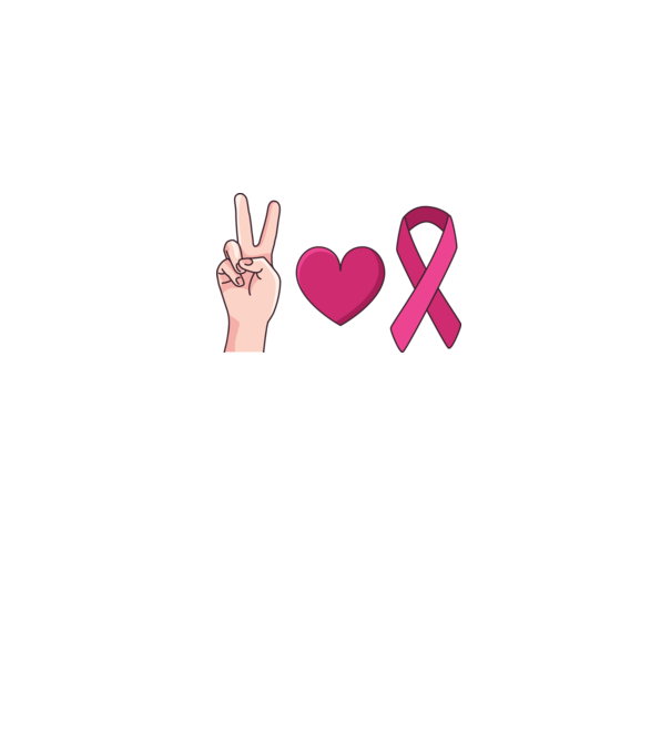 Peace Love lupta împotriva cancerului de sân model alb pe tricou