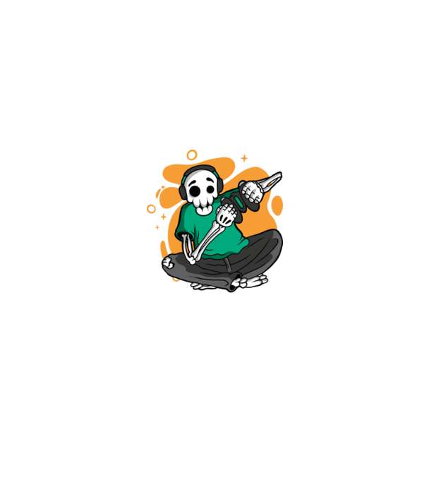 Schelet Gamer model negru pe tricou