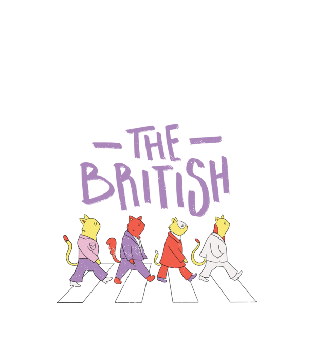 The British Pisicuțe model negru pe tricou