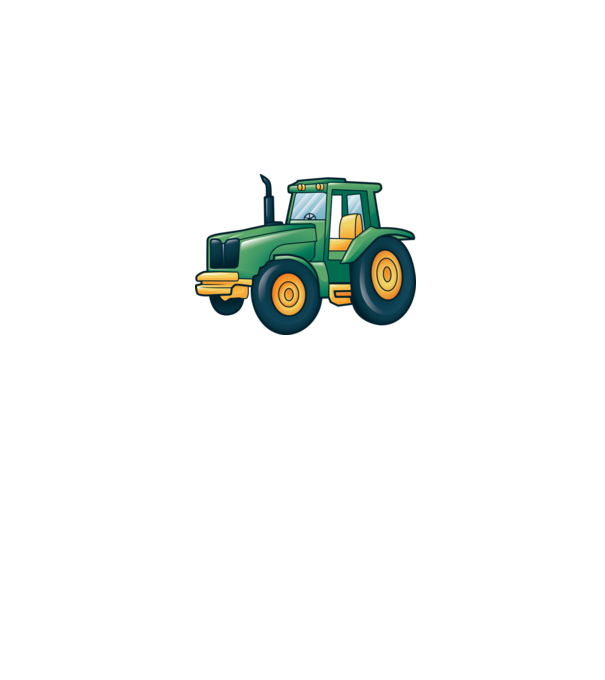 Desen Tractor model alb pe tricou