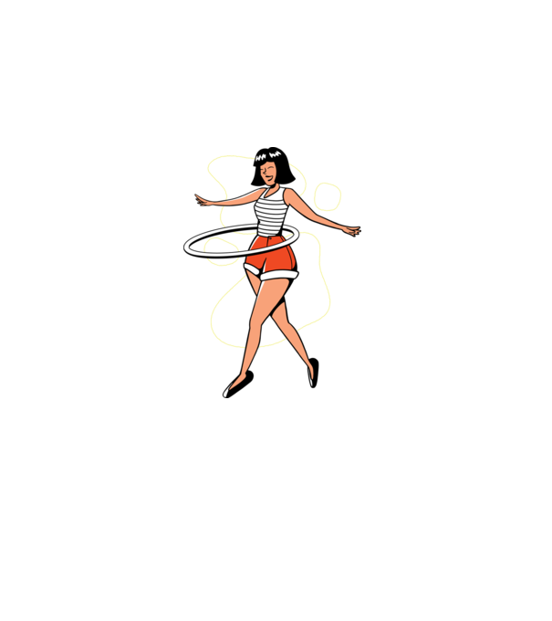 Cerc hula-hoop model albastru închis pe tricou