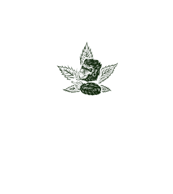 GORILĂ cannabis model alb pe tricou