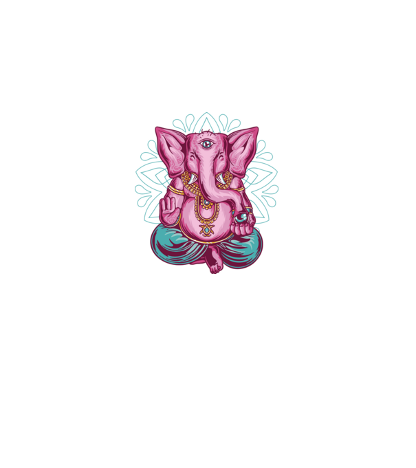 Elefant făcând meditație Dharma model negru pe tricou