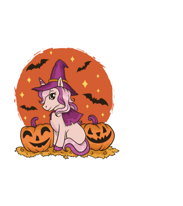 Unicorn Halloween model negru pe tricou