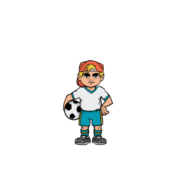 Băiat Fotbalist model albastru închis pe tricou