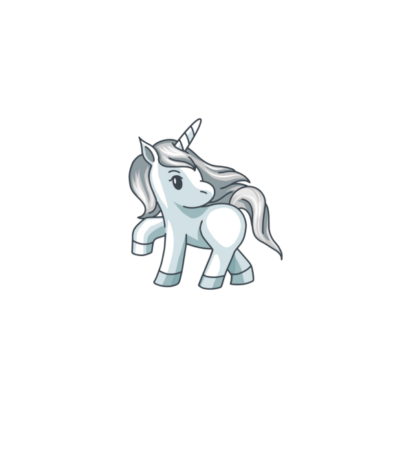 Unicorn de argint model albastru închis pe tricou