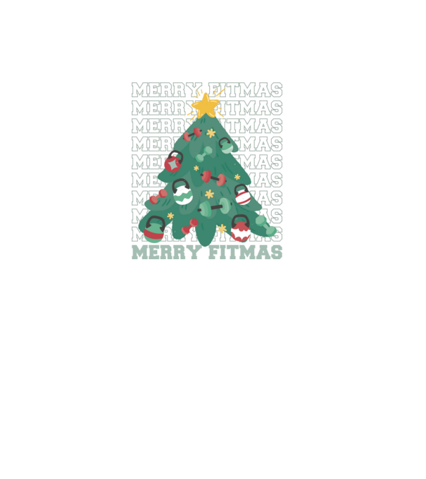 Merry Fitmas Fitmas Pom de Crăciun Fitness model negru pe tricou