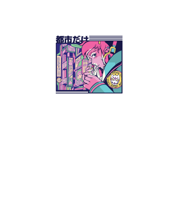 Anime Țigaretă model albastru deschis pe tricou