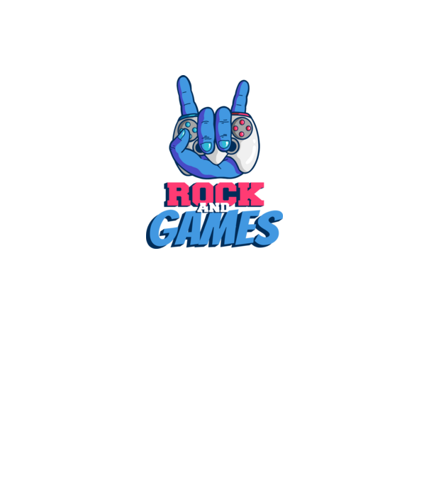 Rock And Games model negru pe tricou