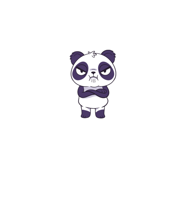 Panda furios model gri pe tricou
