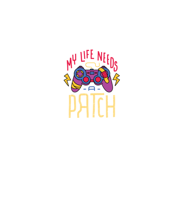 My life needs a patch Gamer model negru pe tricou