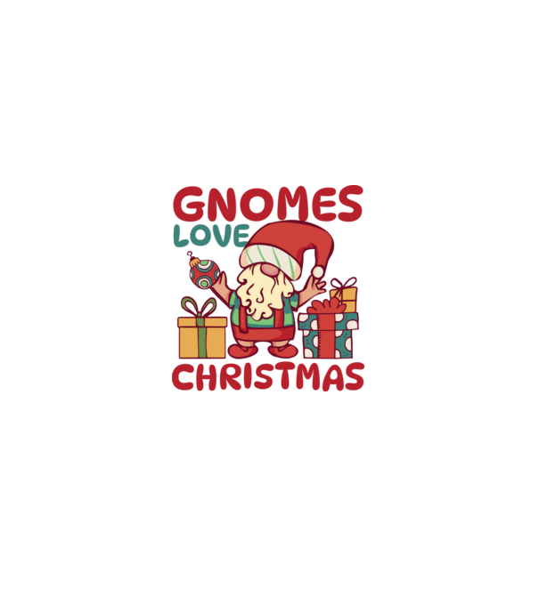 Gnomes LOVE Christmas model alb pe tricou