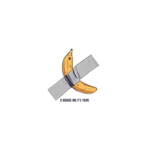 Ultima banană model alb pe tricou