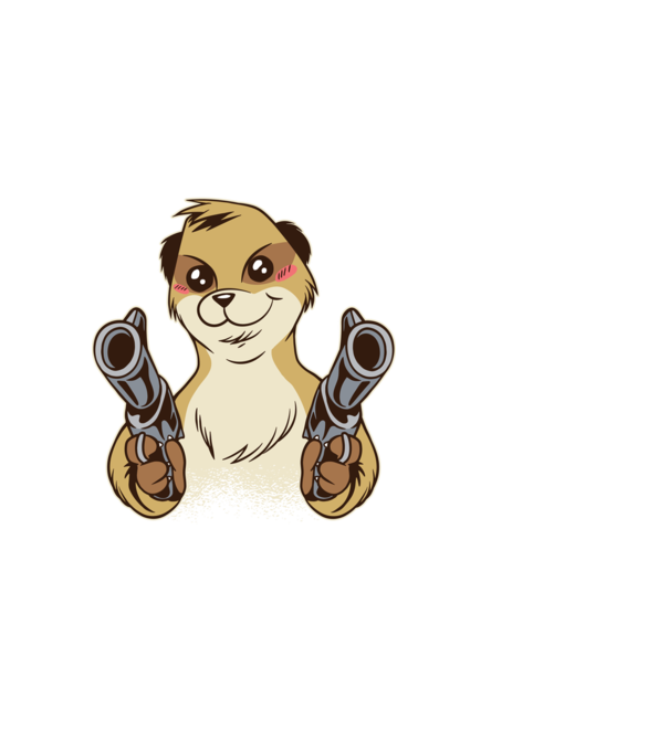 Pew Pew Pew Madafakas Suricată model negru pe tricou