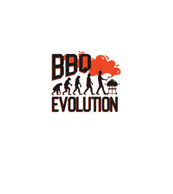 BBQ Evoluție Grătar model alb pe tricou